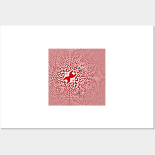Pattern red white black Posters and Art